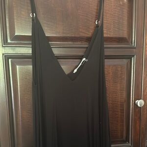 Black Sleeveless V-Neck Dress